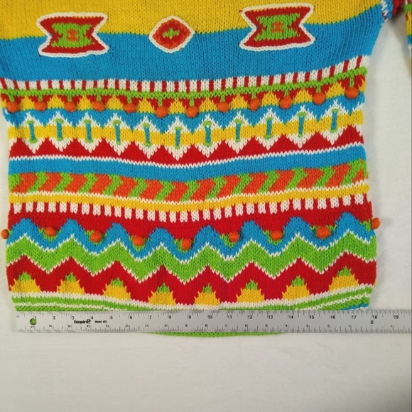 Women's Clarity Creations Hand Knit Colorful Artistic Cheerful Soft Sweater Med. - Picture 11 of 12